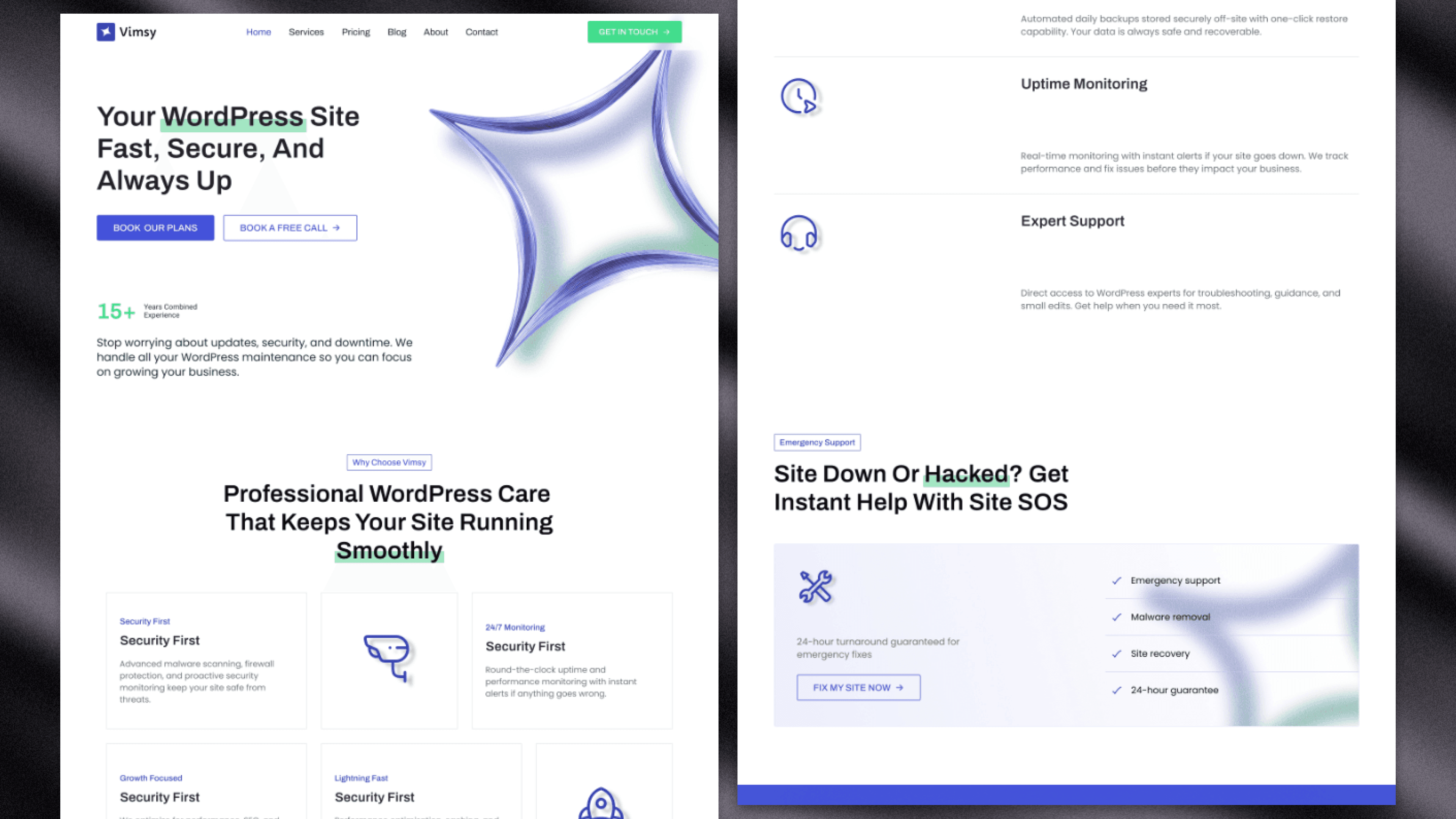 Vimsy Landing Page