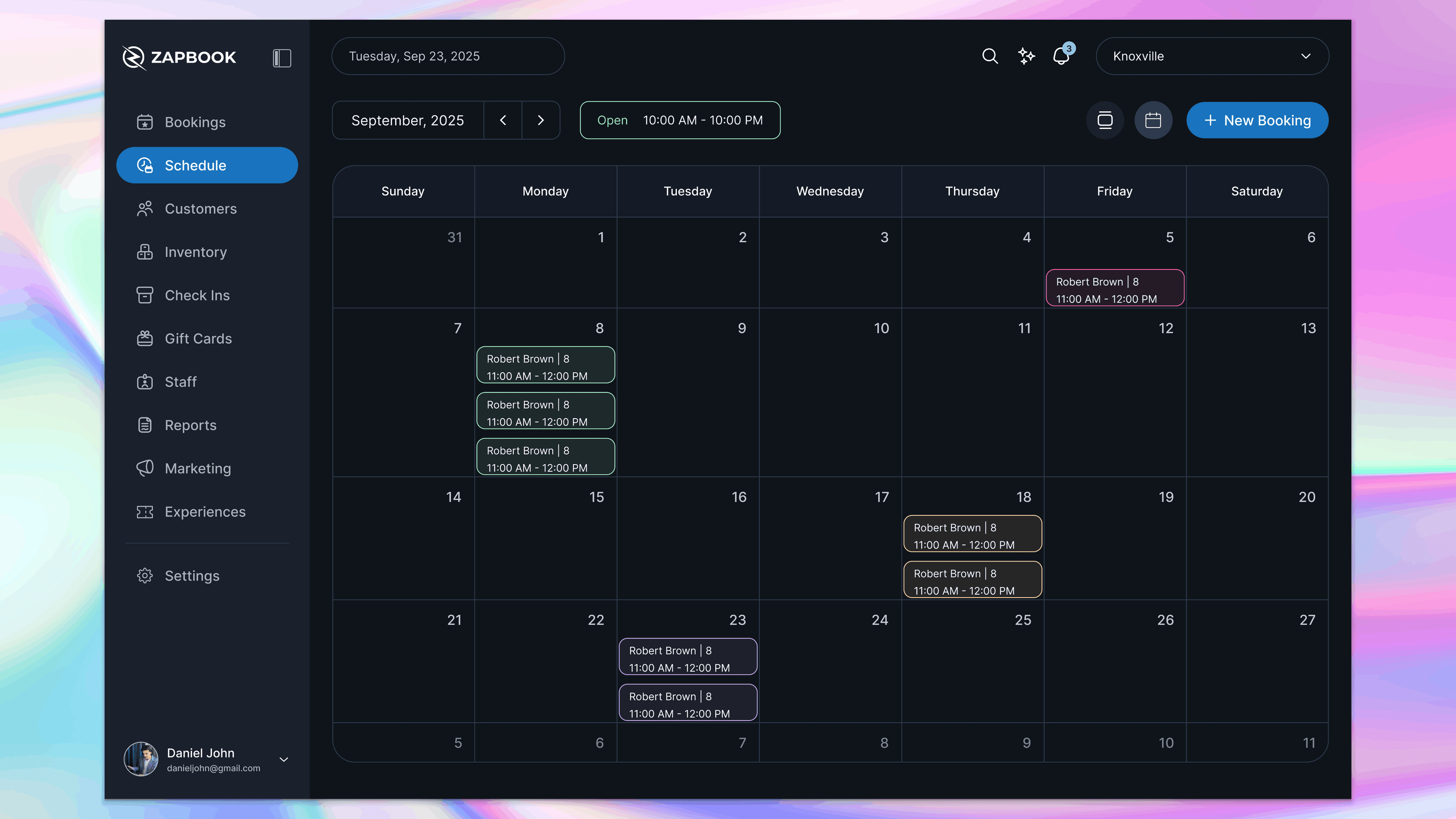 Zapbook Schedule Calendar